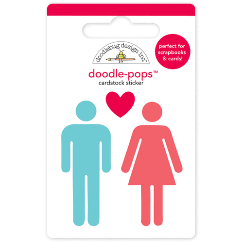 Doodlebug Design - Day to Day Collection - Doodle-Pops - 3 Dimensional Stickers - Mini - His and Hers