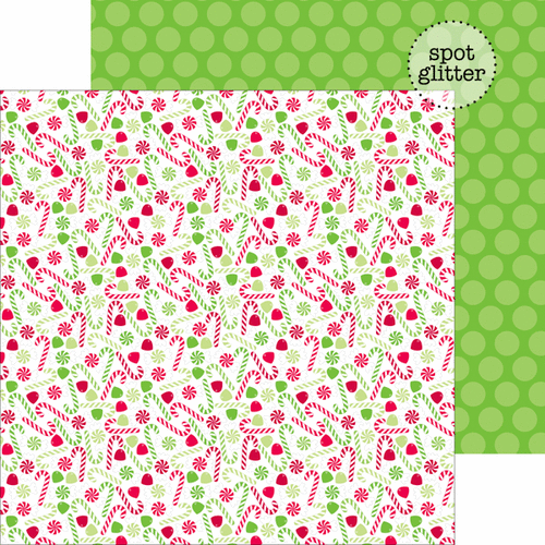 Doodlebug Design - Home for the Holidays - Christmas - 12 x 12 Sugar Coated Double Sided Paper - Visions of Sugarplums