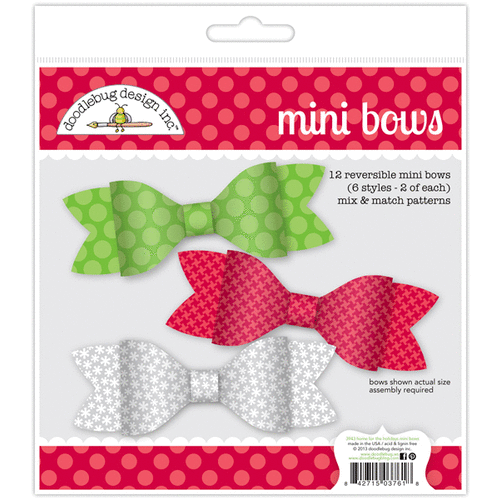 Doodlebug Design - Home for the Holidays - Christmas - Mini Bows Paper Craft Kit