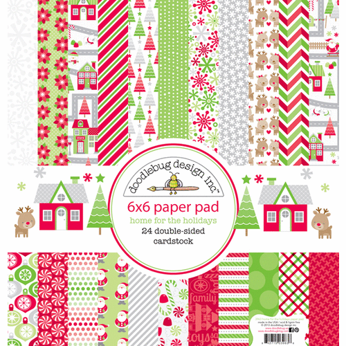Doodlebug Design - Home for the Holidays - Christmas - 6 x 6 Paper Pad