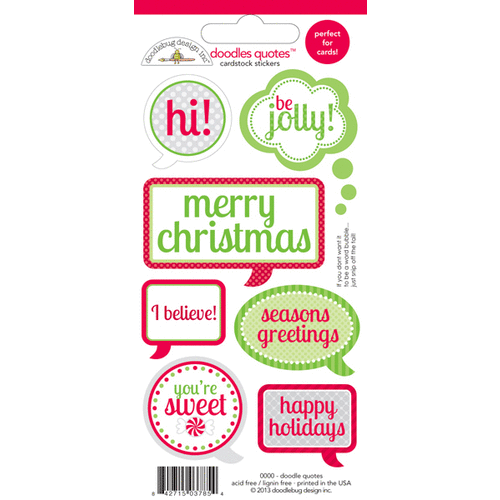 Doodlebug Design - Home for the Holidays - Christmas - Cardstock Stickers - Quotes