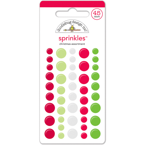 Doodlebug Design - Home for the Holidays - Christmas - Sprinkles - Self Adhesive Enamel Dots