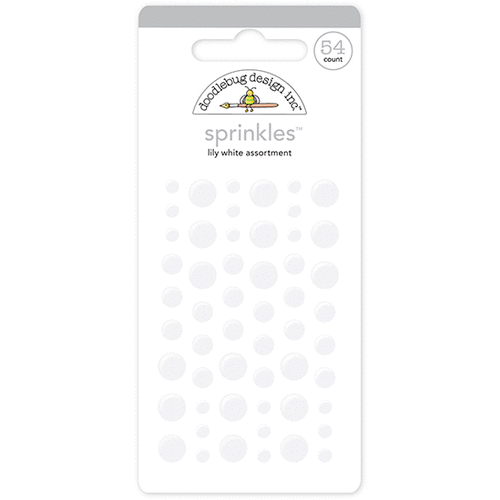 Doodlebug Design - Sprinkles - Self Adhesive Enamel Dots - Lily White