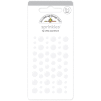 Doodlebug Design - Stickers - Sprinkles - Self Adhesive Enamel Dots - Lily White