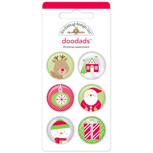 Doodlebug Design - Home for the Holidays - Christmas - Flair Badges - Doodads