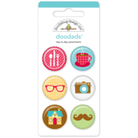 Doodlebug Design - Day to Day Collection - Flair Badges - Doodads