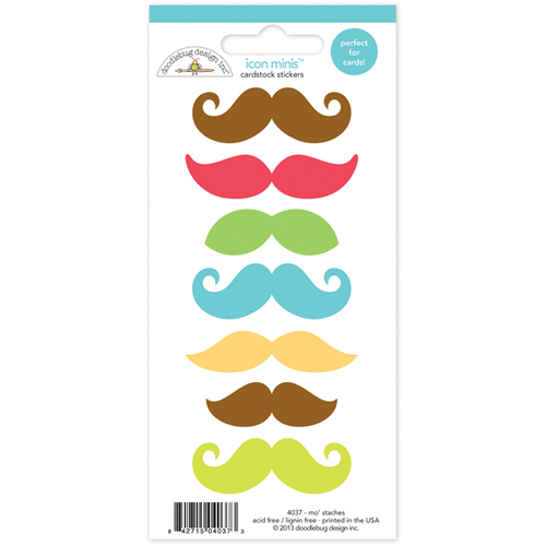 Doodlebug Design - Day to Day Collection - Cardstock Stickers - Mini Icons - Mo Staches