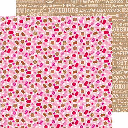 Doodlebug Design - Sweetheart Collection - 12 x 12 Double Sided Paper - Bon Bons