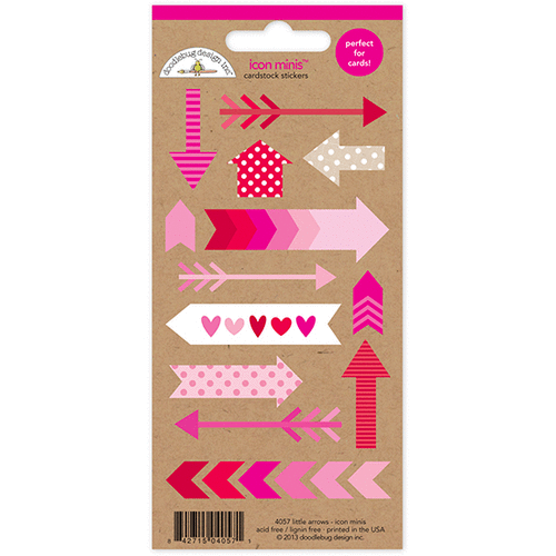 Doodlebug Design - Sweetheart Collection - Cardstock Stickers - Mini Icons - Little Arrows