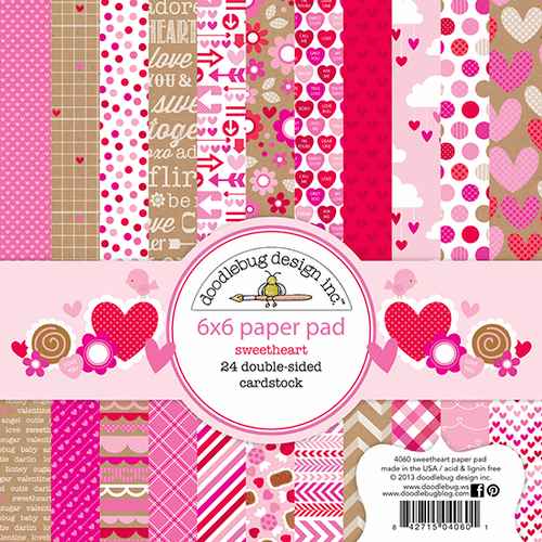 Doodlebug Design - Sweetheart Collection - 6 x 6 Paper Pad