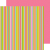 Doodlebug Design - Springtime Collection - 12 x 12 Double Sided Paper - Rainbow Stripe