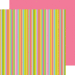 Doodlebug Design - Springtime Collection - 12 x 12 Double Sided Paper - Rainbow Stripe