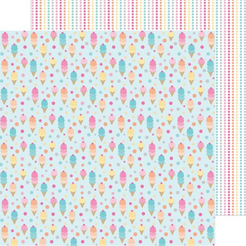 Doodlebug Design - Sugar Shoppe Collection - 12 x 12 Double Sided Paper - Ice Cream parlor