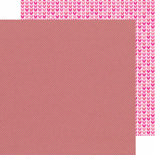 Doodlebug Design - Kraft in Color Collection - 12 x 12 Double Sided Paper - Bubblegum Stripe