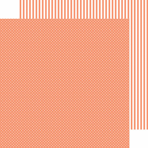 Doodlebug Design - Kraft in Color Collection - 12 x 12 Double Sided Paper - Tangerine Dots