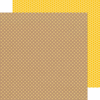 Doodlebug Design - Kraft in Color Collection - 12 x 12 Double Sided Paper - Bumblebee Dot