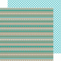 Doodlebug Design - Kraft in Color Collection - 12 x 12 Double Sided Paper - Swimming Pool Scallop