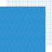 Doodlebug Design - Kraft in Color Collection - 12 x 12 Double Sided Paper - Blue Jean Chevron