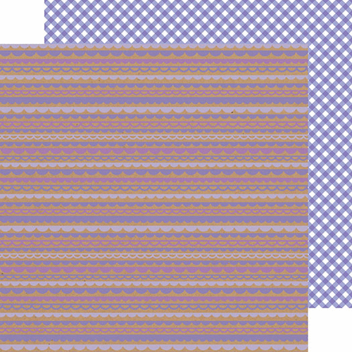 Doodlebug Design - Kraft in Color Collection - 12 x 12 Double Sided Paper - Lilac Scallop
