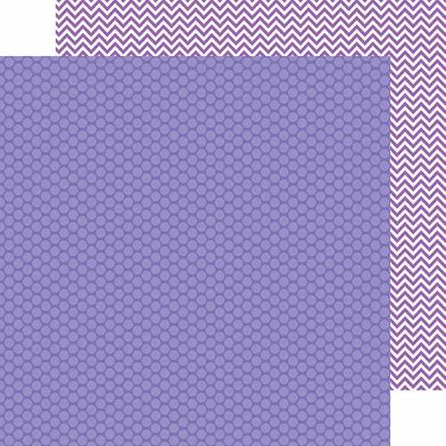 Doodlebug Design - Kraft in Color Collection - 12 x 12 Double Sided Paper - Lilac Dot