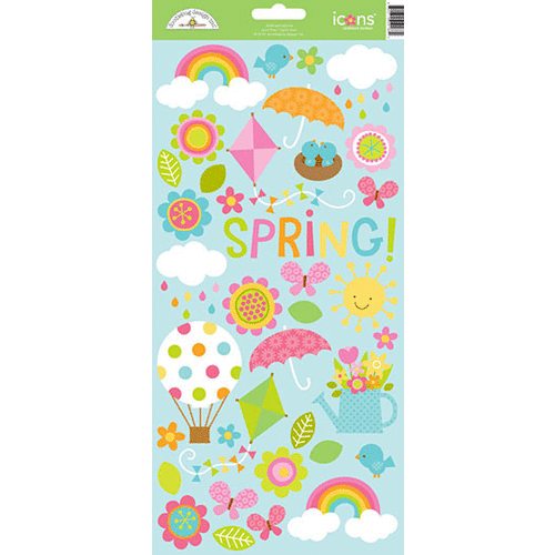 Doodlebug Design - Springtime Collection - Cardstock Stickers - Icons