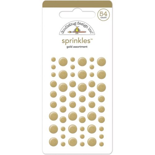Doodlebug Design - The Graduates Collection - Sprinkles - Self Adhesive Enamel Dots - Gold