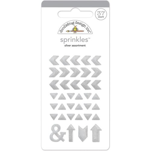 Doodlebug Design - The Graduates Collection - Sprinkles - Self Adhesive Arrows - Silver