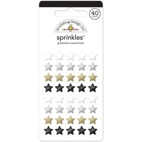 Doodlebug Design - The Graduates Collection - Sprinkles - Self Adhesive Stars - Graduation