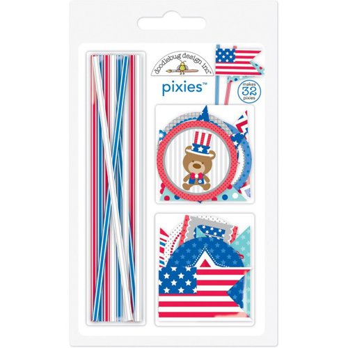 Doodlebug Design - Patriotic Parade Collection - Pixies - Straw Picks - Red, White and Blue
