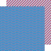 Doodlebug Design - Patriotic Parade Collection - 12 x 12 Double Sided Paper - Red, White and Blue