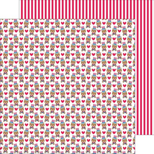 Doodlebug Design - Patriotic Parade Collection - 12 x 12 Double Sided Paper - Uncle Sam