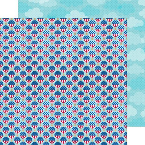 Doodlebug Design - Patriotic Parade Collection - 12 x 12 Double Sided Paper - Balloon Parade