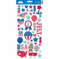 Doodlebug Design - Patriotic Parade Collection - Cardstock Stickers - Icons