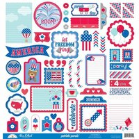 Doodlebug Design - Patriotic Parade Collection - 12 x 12 Cardstock Stickers - This and That