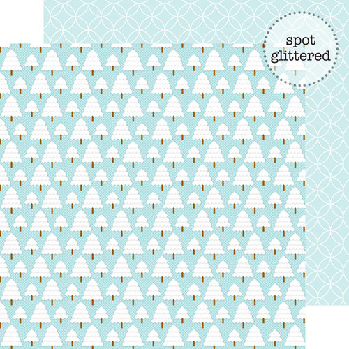 Doodlebug Design - Frosty Friends Collection - Christmas - 12 x 12 Double Sided Glitter Paper - Frosty Forest