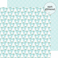 Doodlebug Design - Frosty Friends Collection - Christmas - 12 x 12 Double Sided Glitter Paper - Frosty Forest