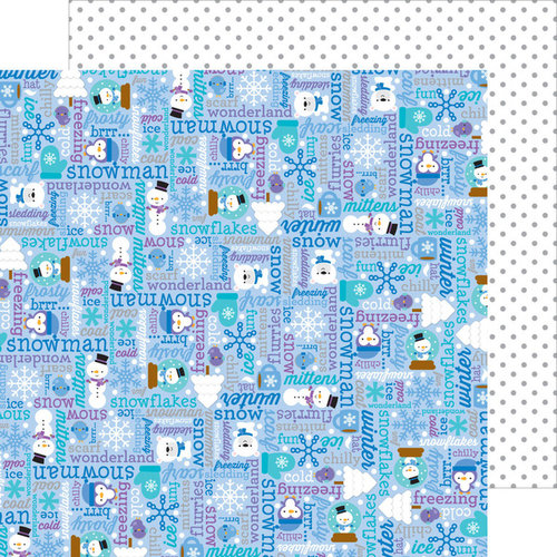 Doodlebug Design - Frosty Friends Collection - Christmas - 12 x 12 Double Sided Paper - Bundled Up