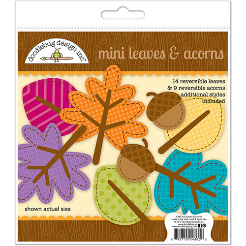 Doodlebug Design - Friendly Forest Collection - Mini Leaves and Acorns Die Cuts