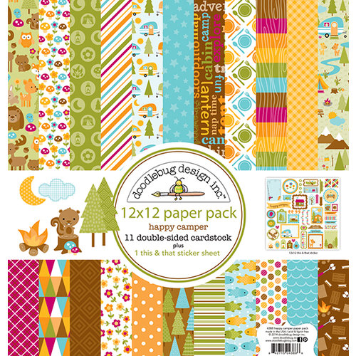 Doodlebug Design - Happy Camper Collection - 12 x 12 Paper Pack