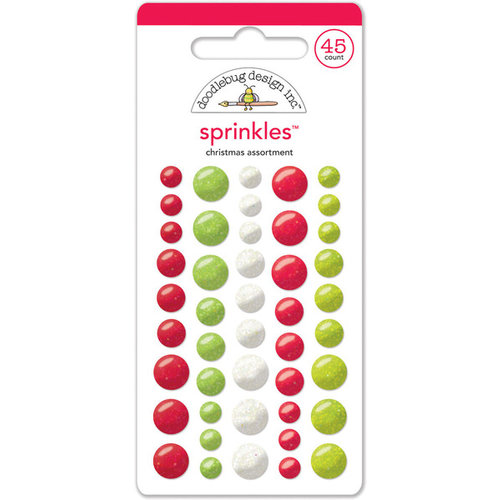 Doodlebug Design - Santa Express Collection - Christmas - Sprinkles - Self Adhesive Enamel Dots