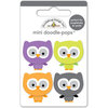 Doodlebug Design - Ghouls and Goodies Collection - Halloween - Doodle-Pops - 3 Dimensional Cardstock Stickers - Mini - Lil' Owls