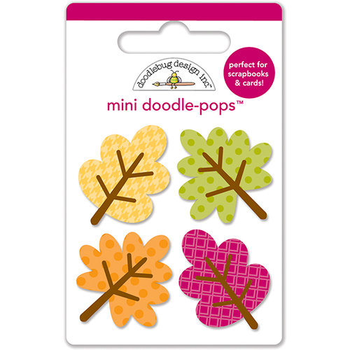 Doodlebug Design - Friendly Forest Collection - Doodle-Pops - 3 Dimensional Cardstock Stickers - Mini - Little Leaves