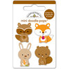 Doodlebug Design - Friendly Forest Collection - Doodle-Pops - 3 Dimensional Cardstock Stickers - Mini - Forest Friends