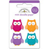 Doodlebug Design - Friendly Forest Collection - Doodle-Pops - 3 Dimensional Cardstock Stickers - Mini - Who's Hoo