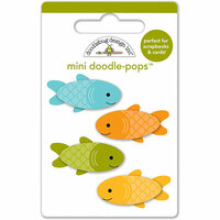 Doodlebug Design - Happy Camper Collection - Doodle-Pops - 3 Dimensional Cardstock Stickers - Mini - Fishies