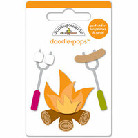 Doodlebug Design - Happy Camper Collection - Doodle-Pops - 3 Dimensional Cardstock Stickers - Mini - Campfire Fun