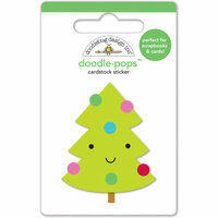 Doodlebug Design - Santa Express Collection - Christmas - Doodle-Pops - 3 Dimensional Cardstock Stickers - Merry Tree
