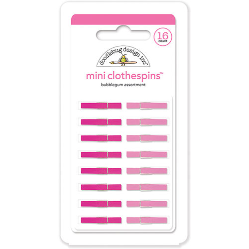 Doodlebug Design - Mini Clothespins - Bubblegum