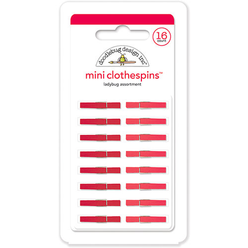 Doodlebug Design - Mini Clothespins - Ladybug