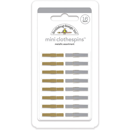 Doodlebug Design - Mini Clothespins - Metallic